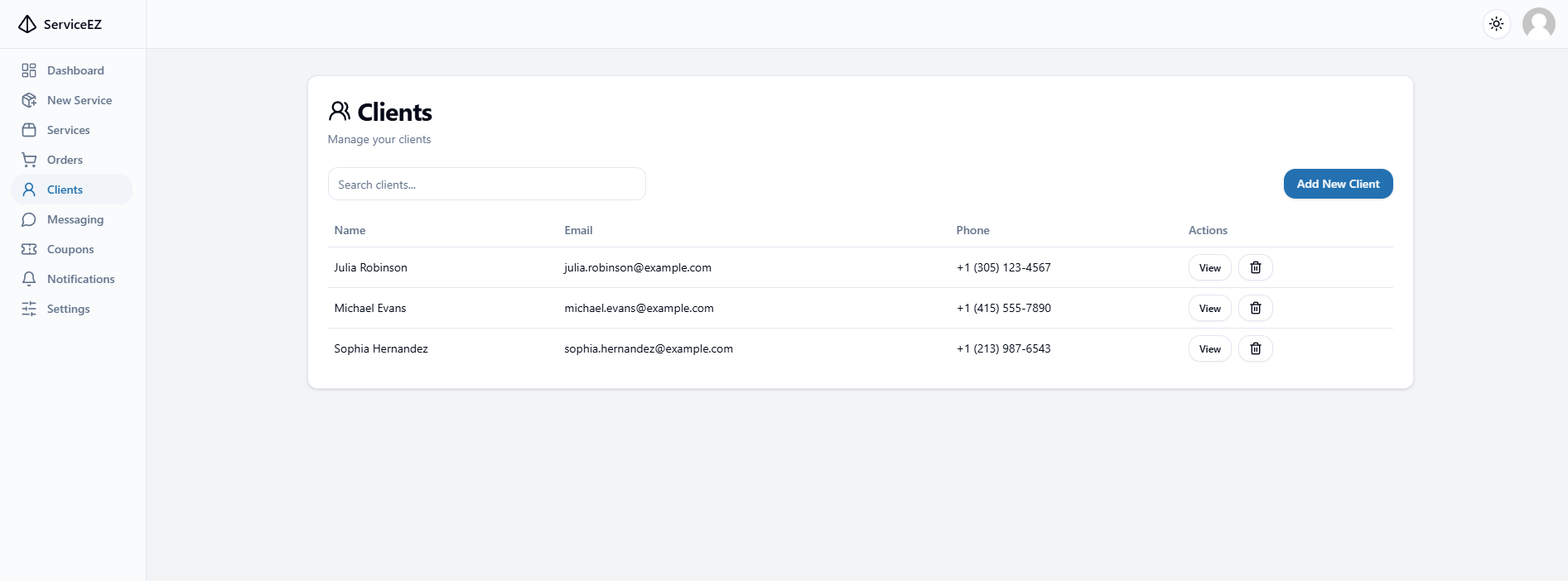 Client Management Dashboard