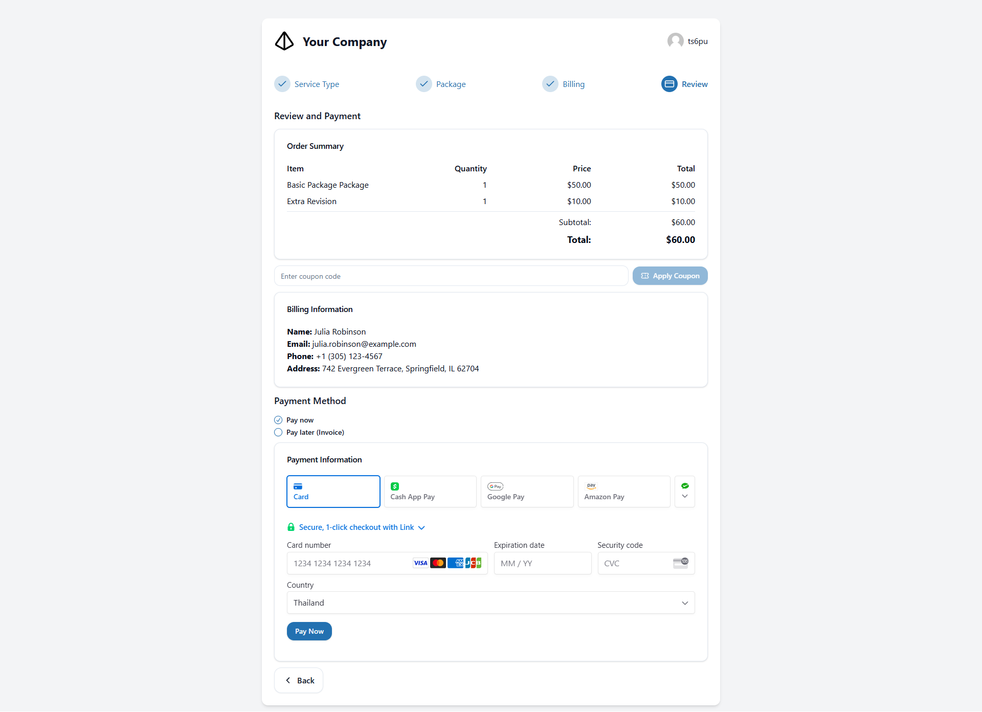 Service Form